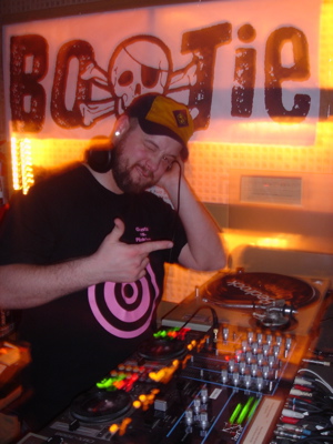 DJ Freddy on the decks downstairs