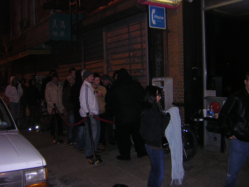 The line outside the door at Happy Ending