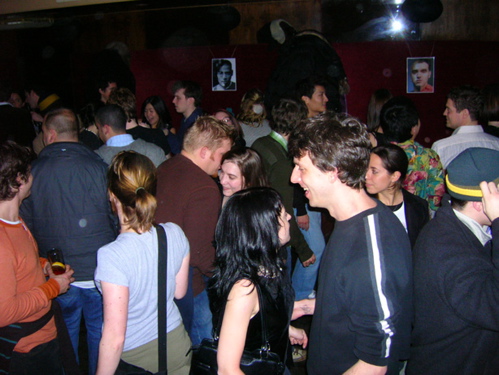 The crowd upstairs in the lounge